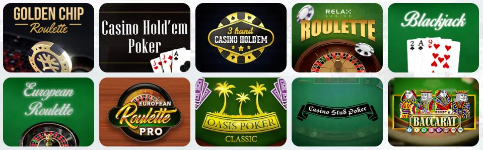 Juegos de mesa en CLUB PLAYER CASINO