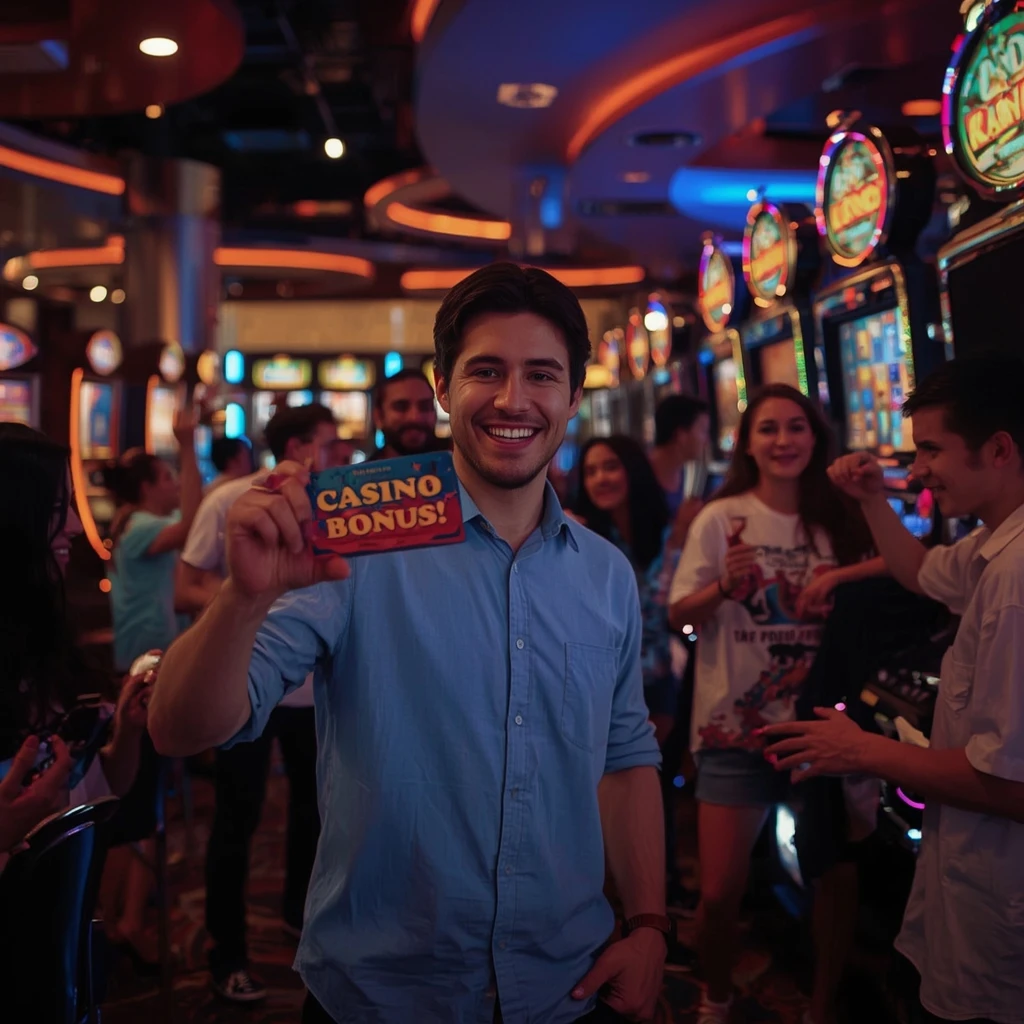 una persona con un bono de casino CLUB PLAYER CASINO